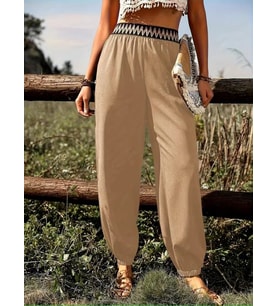 Kadın Yüksek Bel Beli Lastikli Dökümlü Ve Beli şeritli Pera Pantolon