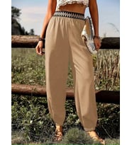 Kadın Yüksek Bel Beli Lastikli Dökümlü Ve Beli şeritli Pera Pantolon