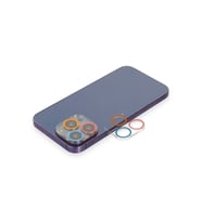Çınarcık Dev iPhone 12 Pro Renkli Kamera Lens Koruma Cam - Pembe-Mavi