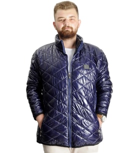 Mode XL Büyük Beden Erkek Mont Kapitone 23604 İndigo