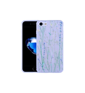 Apple iPhone 7 Uyumlu Kılıf Simli Desenli Kamera Korumalı Parlak Zore Popy Kapak (Kahverengi)