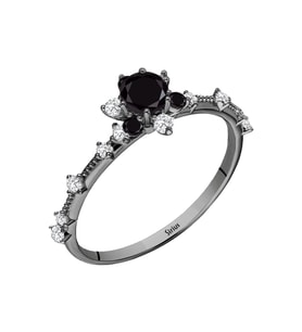 Siyah Pırlanta Black Dahlia Yüzük 0702R0069