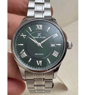DANIEL KLEIN KLASİK ÇELİK KORDONLU YEŞİL KADRANLI DK.1.14050-6 ERKEK KOL SAATİ (Gümüş)