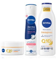 Kadın Sprey Deodorant Derma Control Natural Tone 150ml,Q10 Sıkılaştırıcı Losyon400ml ve Gündüz Kremi
