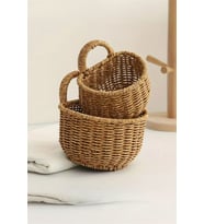 Favorite 9152 2'Li Rattan Asılabilir Çiçeklik Saksılık Hasır Dekor Sepeti Düzenleyici Organizer