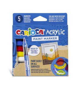 CARIOCA AKRİLİK PAİNT MARKER SU BAZLI FIRÇA UÇLU 5'Lİ