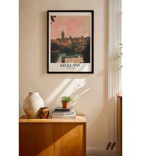 Kilkenny İrlanda Posteri, Siyah Çerçeveli Duvar Tablosu - Seyahat Severlere Hediye