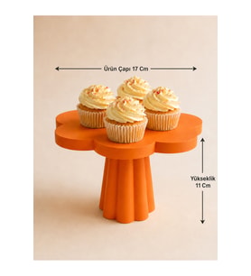 Cupcake Ayaklı Stand Sunum Standı Turuncu