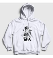 Presmono Unisex Beyaz Lost At Sea Seagull Martı Kapüşonlu Sweatshirt 289883tt