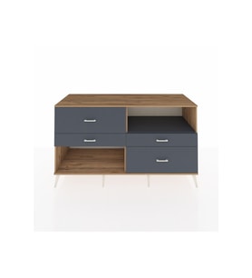 Kronos Konsol Tek Raflı 4 Çekmeceli  176x59x99 Çam-Antrasit