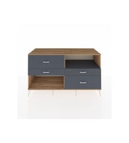 Kronos Konsol Tek Raflı 4 Çekmeceli  176x59x99 Çam-Antrasit