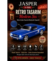 jasper Jpr-1505 Mavi 10w Bluetooth Hoparlörlü Retro Araba Tasarım – Fm Radyo, Usb, Tf Kart, Aux Ve M