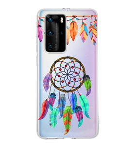 PrintiFy Huawei P40 Pro ile Uyumlu 1mm Slim Fit Nazar Boncuğu 6 Baskılı Şeffaf  Kılıf