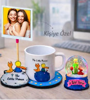 Fotoğraflı Küçük Prens Tabaklı Kupa & Küçük Prens Işıklı Kar Küresi