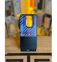 Redmi Note 8 Pro Uyumlu Piksel Desenli ve Deri Detaylı Premium Stil Kılıf (Siyah)