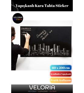 Kendinden Yapışkanlı Büyük Boy Siyah Tahta Rulo 60x200 cm