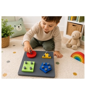 Alvera Montessori Şekil Eşleştirme Oyunu – Eğitici Ince Motor Beceri Seti