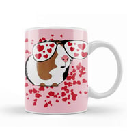Guinea Pig Lover Valentine With Big Heart Kupa Bardak Porselen