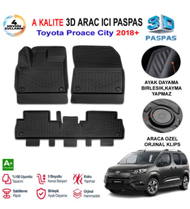 Toyota Proace City 3D Paspas Havuzlu Pro 2018 Sonrası