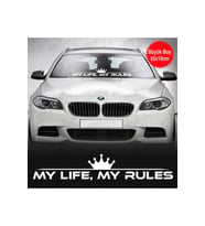 My Life My Rules Ön Cam Oto Sticker Beyaz 55*10 Cm