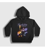Presmono Unisex Çocuk Siyah Purple Rain Prince Kapüşonlu Sweatshirt 410538tt