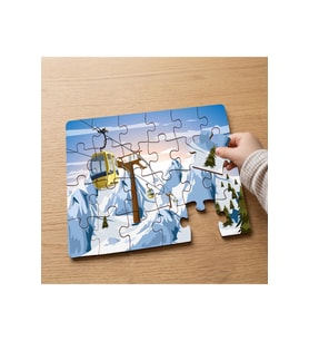 Karlı Dağlar - Teleferik Tasarımlı 24 Parça Ahşap Çocuk Puzzle MPK1229