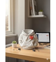Formiqo Sevgililer Günü Kalpli Sweatshirt Tasarımlı Kalemlik (Pamuk Beyaz)