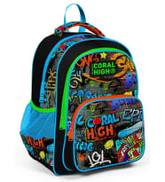 Coral High Siyah Mavi Grafiti İlkokul Okul Sırt Çantası - Erkek Çocuk