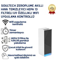 Zeroplume Akıllı Hava Temizleyici HEPA 13 Filtreli UV Özellikli WiFi Uygulama Kontrollü
