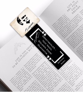 BK Gift Kişiye Özel İsimli Atatürk Temalı Ahşap Kitap Ayracı-24