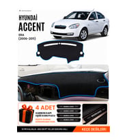 HYUNDAİ ACCENT ERA (2006-2011) Uyumlu Torpido Örtüsü Torpido Kılıfı - Siyah Mavi