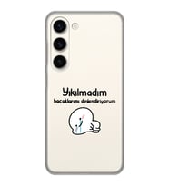 Samsung Galaxy S23 Uyumlu Yıkılmadım Tasarımlı Şeffaf Telefon Kılıfı