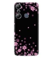 Infınix Hot 20i Kılıf Resimli Desenli Baskılı Silikon Black flowers 1391