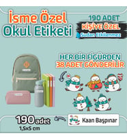 Kapbirhediye Okul Etiketi Isme Özel Kalem Defter Etiketi Kardanadam Temalı 190 Adet