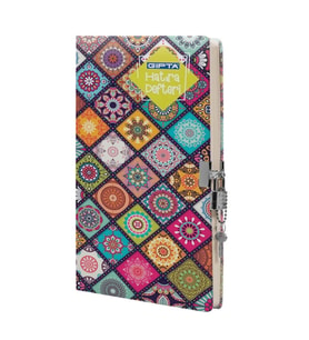 GIPTA KİLİTLİ İP DİKİŞLİ SERT KAPAK HATIRA DEFTERİ 17X24 120YP