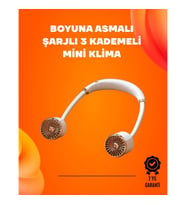 Mey İthalat® Katlanabilir Asılabilir Fan USB Şarjlı, 3 Vitesli Sessiz Mini Fan