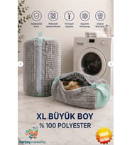 Makinede Pratik Deforma Önleyeci Eskimeye Dayanıklı Boya Vermez Ayakkabı Yıkama Çantası Torba File Xl Büyük Boy Gri