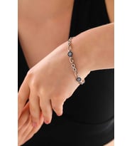Gümüş Sonsuzluk Nazar Kadın Bileklik SL5999