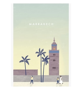 Marakeş Seyahat Afişi Tablo Ahşap Poster Dekoratif