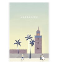 Marakeş Seyahat Afişi Tablo Ahşap Poster Dekoratif