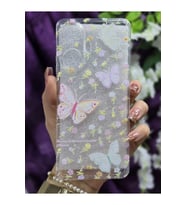Realme C55 Uyumlu Kelebek Desenli Silikon Şeffaf Telefon Kılıfı