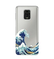 Xiaomi Redmi Note 9S - Redmi Note 9 PRO Uyumlu Kanagawa Dalga Tasarımlı Şeffaf Telefon Kılıfı