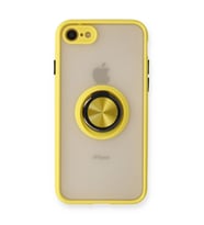 Apple İphone 7 Kılıf Montreal Yüzüklü Silikon Kapak - Sarı