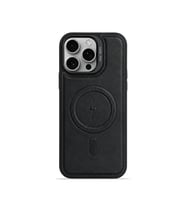 iPhone 16 Pro GripStand MagSafe Deri Kılıf Siyah