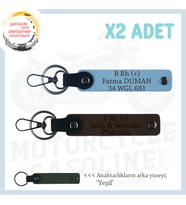 Motorcu Dostlara, İsim Plaka ve B Rh (+) Kan Grubu, Güvenli Sürüş 2'li Anahtarlık, K Kahve-Mavi-Ysl