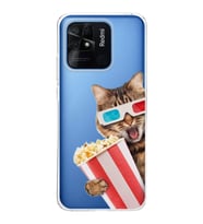 PrintiFy Xiaomi Redmi 10C ile Uyumlu 1mm Slim Fit Kedi 1 050b Baskılı Şeffaf  Kılıf