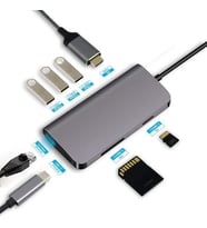 CODEGEN CDG-CNV40 3port Type-C & Ethernet.HDMI.Type-C Kart Okuyucu Gümüş USB Çoklayıcı Hub