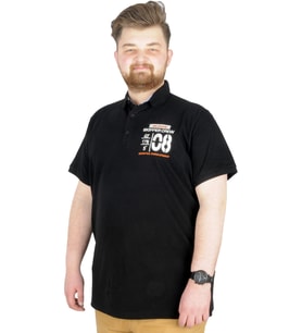 Mode XL Büyük Beden T-Shirt Polo Skipper Crew 22341 Siyah