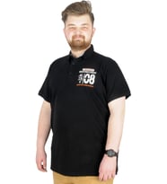 Mode XL Büyük Beden T-Shirt Polo Skipper Crew 22341 Siyah