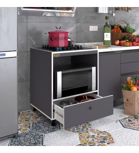 Kenzlife ocak dolabı piraye gri 85*70*60 XLARGE çekmeceli hazır mutfak ankastre gömme ocak için